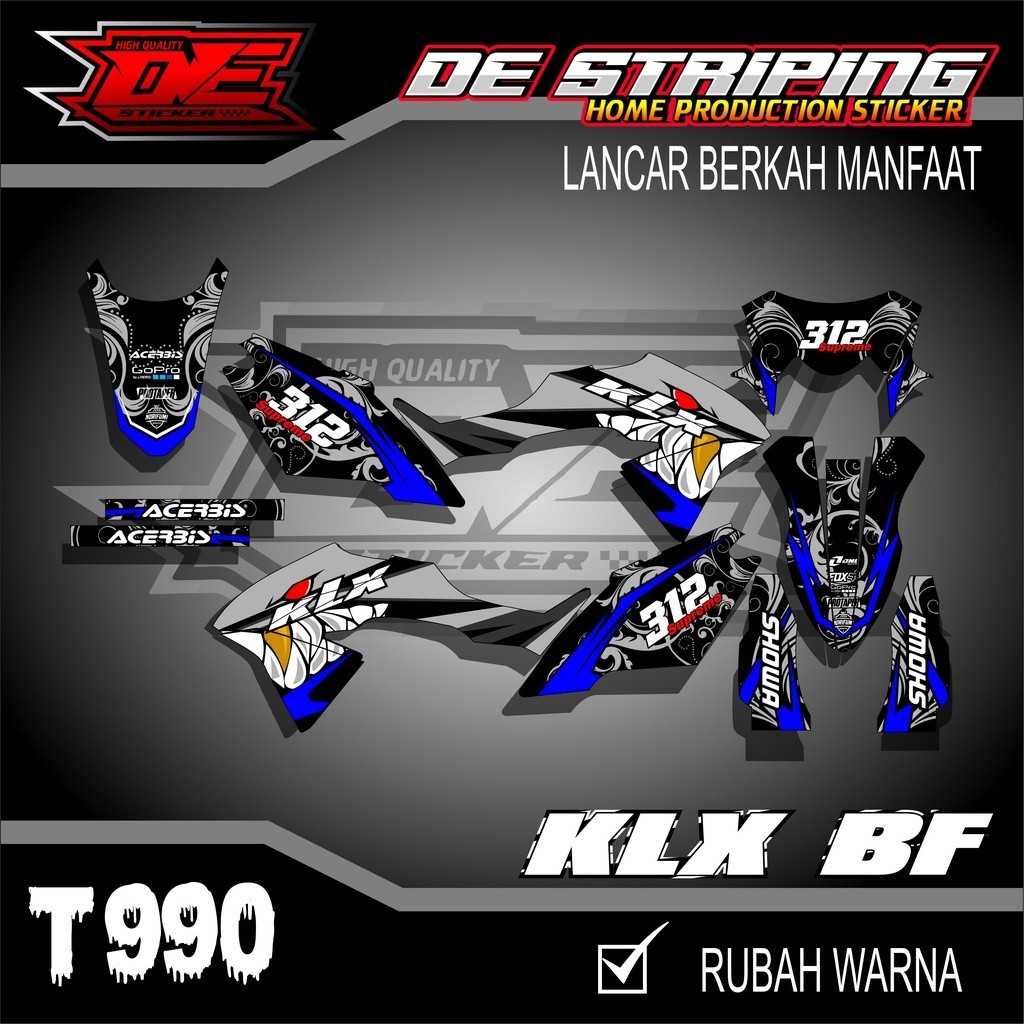 Striping Decal Klx Bf Stiker Motor Klx Bf Se Extreme Motif Elang