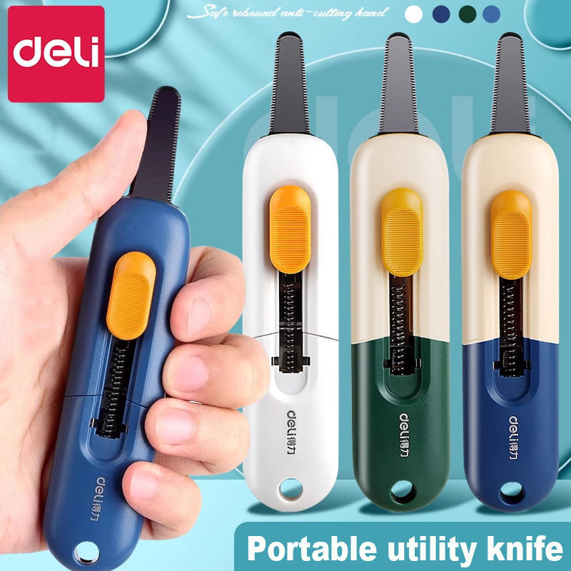 

Deli Utility Knife Multipurpose Pocket Knife нож Paper Box Cutter Letter Opener Anti-sticking Retractable Blade for Home Office