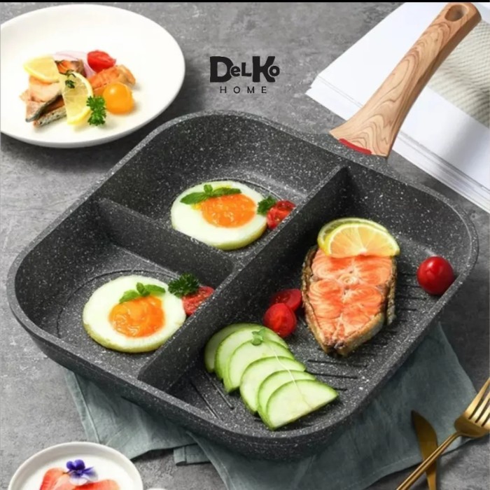 fry pan sekat 3 / penggorengan / panci / frypan wajan masak sekat