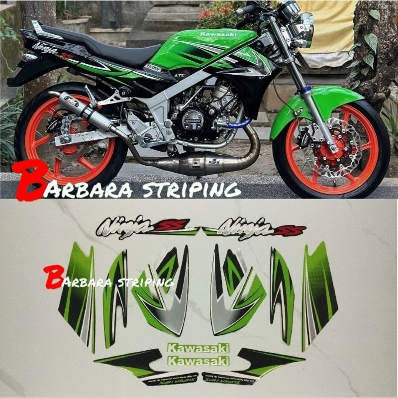 Striping sticker Ninja SS hijau tahu  2010 (METALIK)