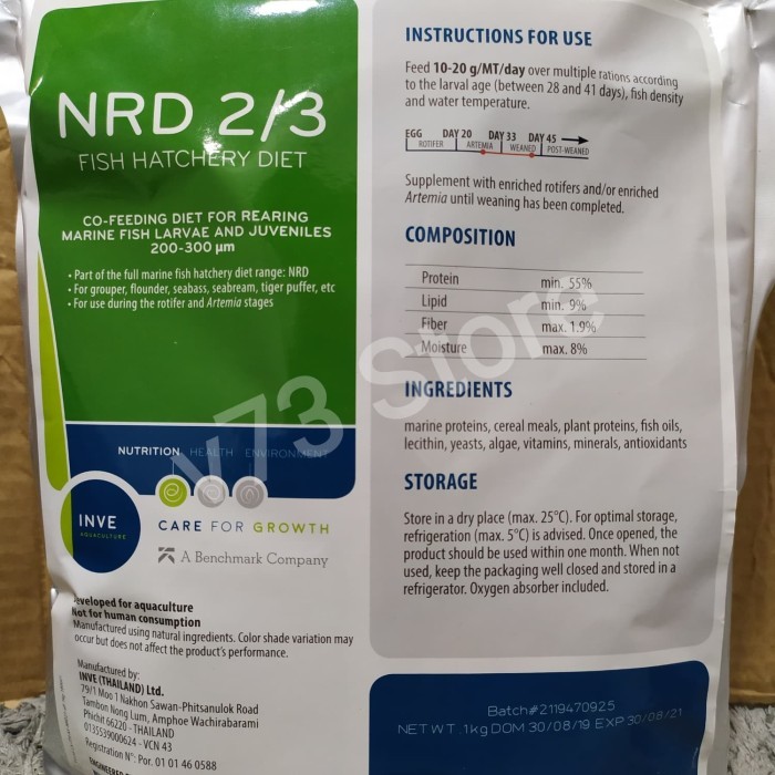 PELET NRD 2/3 1KG BY INVE
