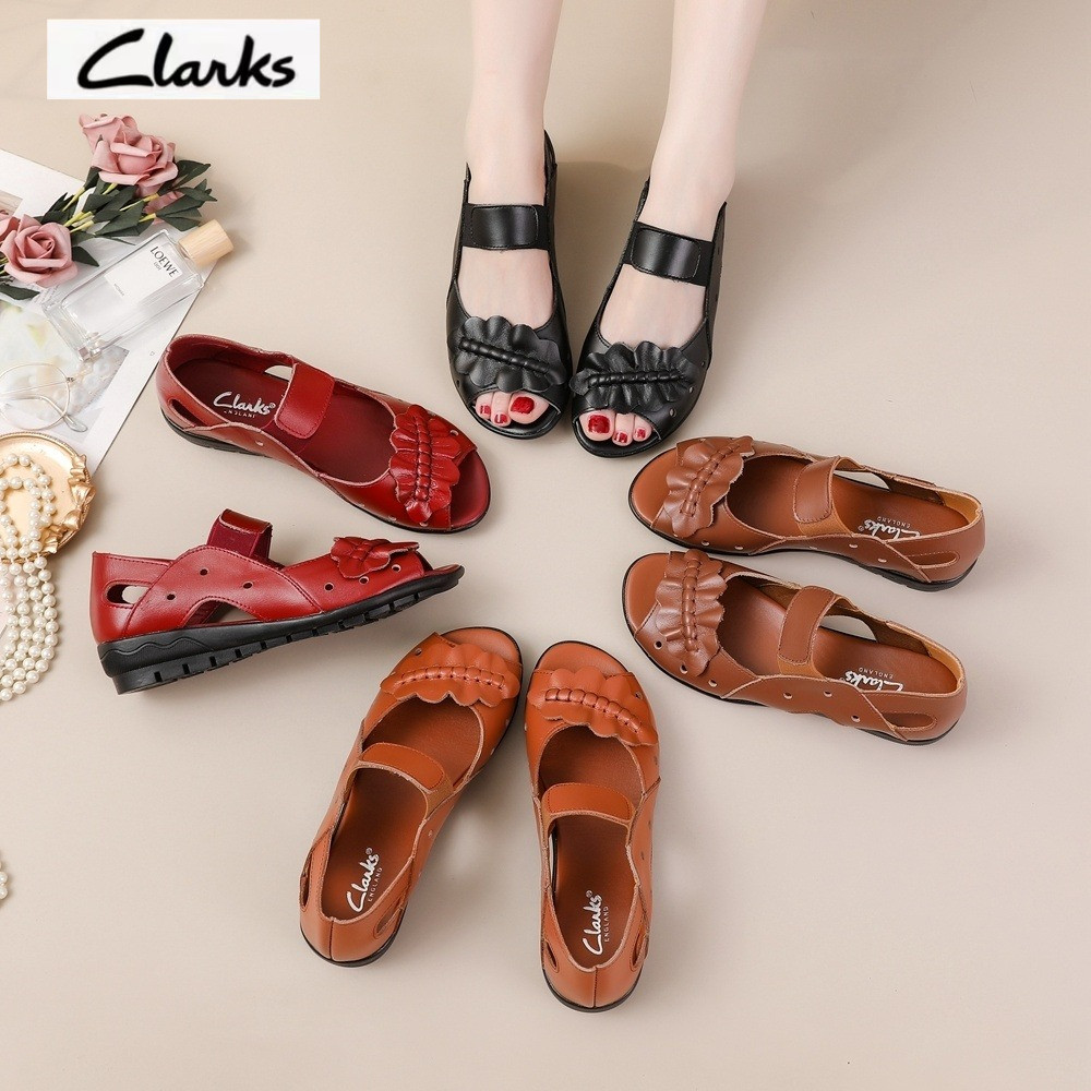 Sepatu sandal Clarks new pita woman  clarkts flat wanita kulit asli Sepatu sandal