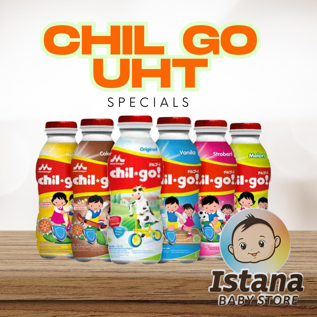 

Chil Go Morinaga UHT 6 Botol Susu Cair Rasa Coklat Vanilla Strawberry