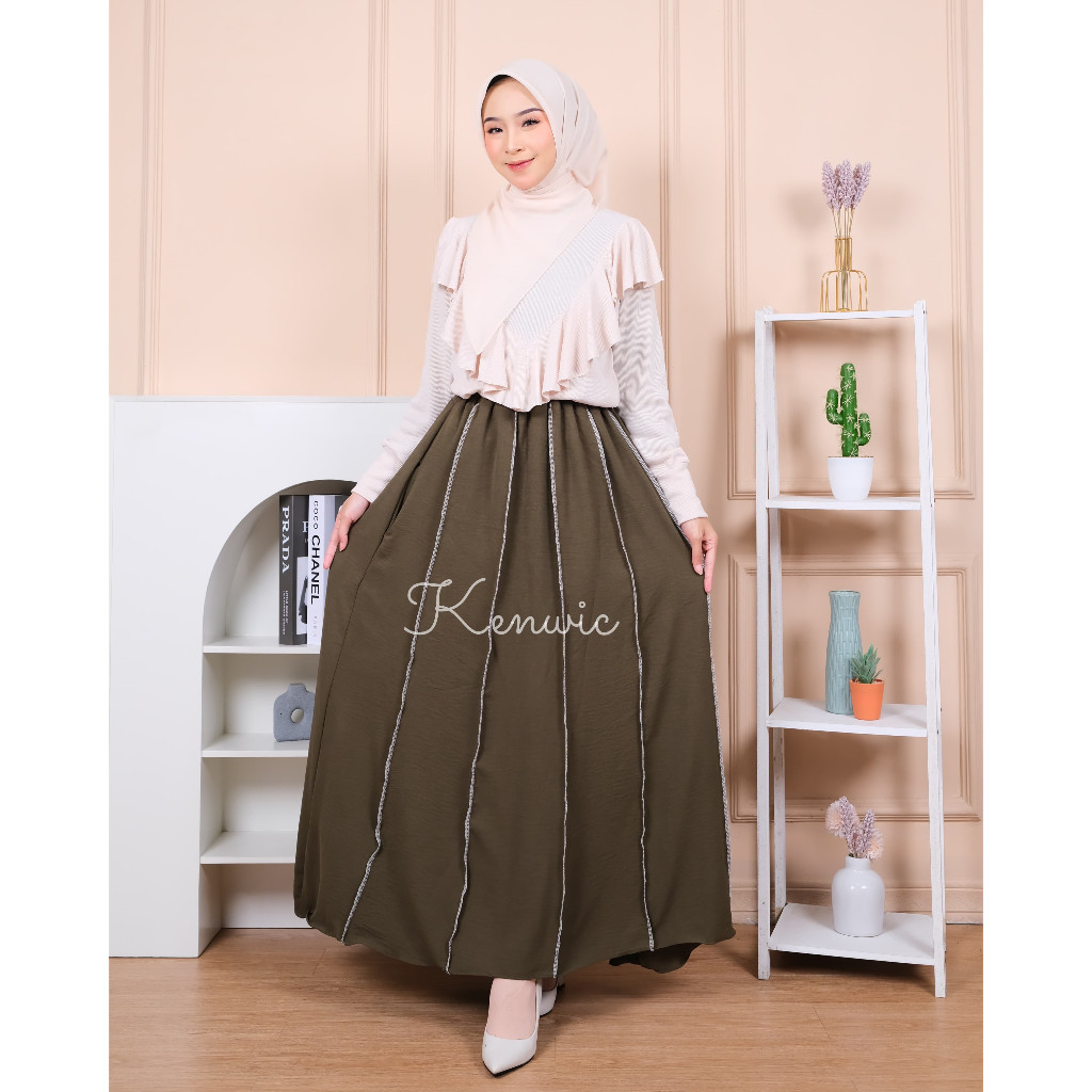 WADAindashopRok wanita ootd selebgram // Rok remaja kasual bahan crinkle airflow //