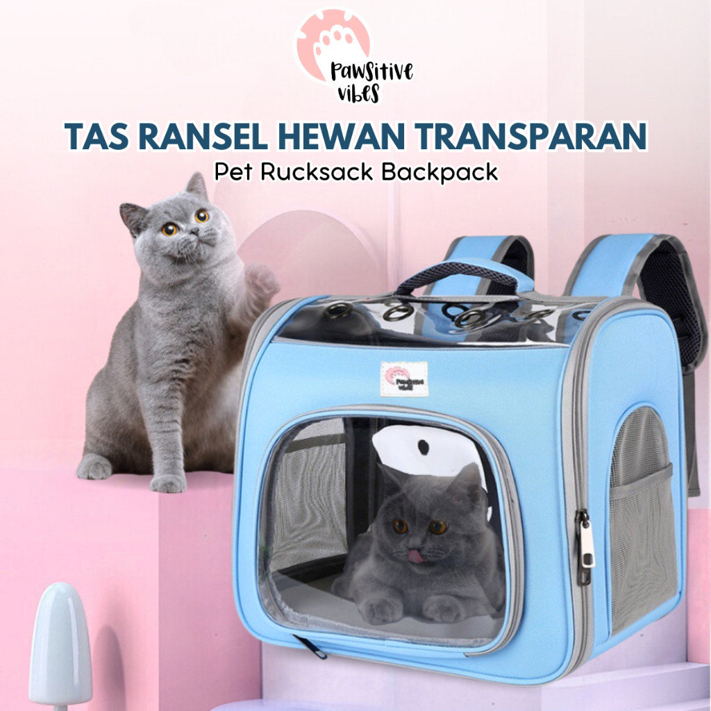 Tas Ransel Hewan Transparan - Travel Bag Anjing Kucing Jumbo - Pet Rucksack Backpack / Anabul Carrie