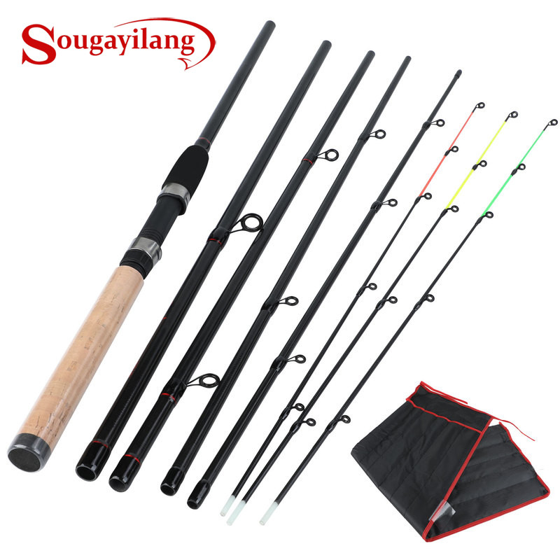 Sougayilang 3M-3.6M Fishing Rod Ultralight Weight 2/6 Section Fishing Rod Carbon Rod Spinning Travel