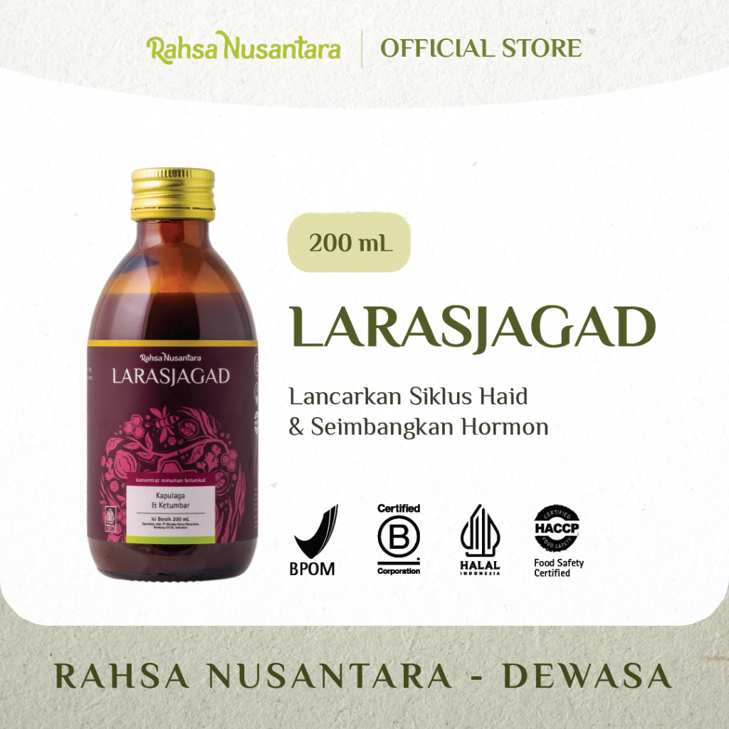 

Larasjagad 200mL | BPOM - Herbal untuk Hormon Sehat & Haid Lancar | by Rahsa Nusantara