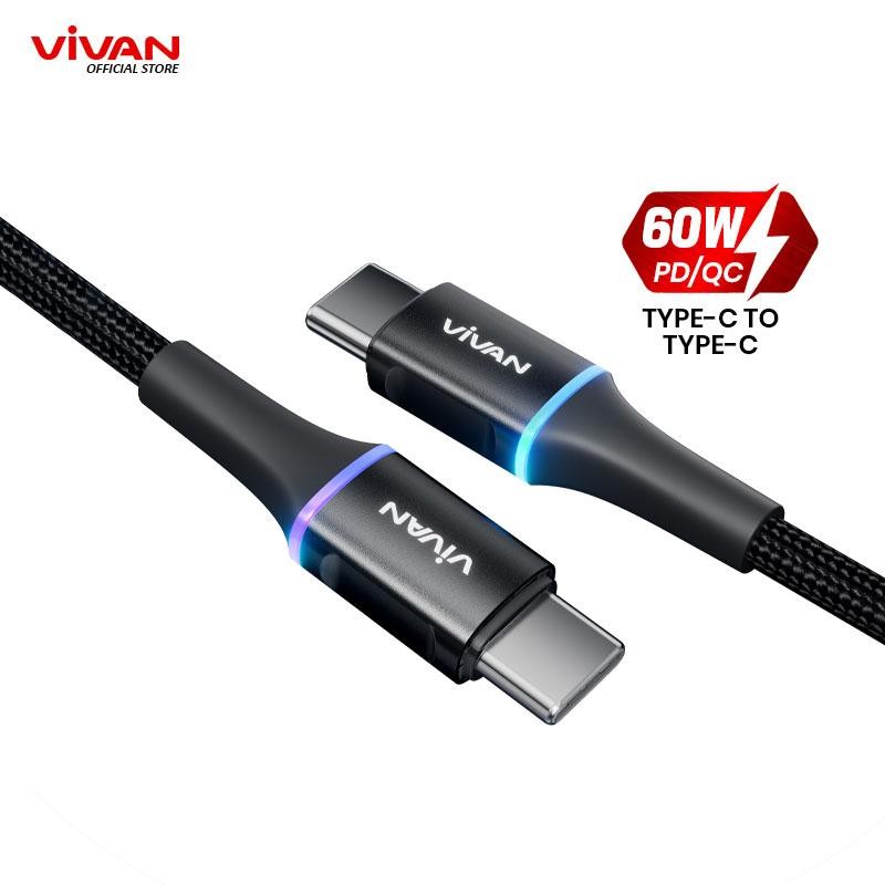 VIVAN VDCC120 Kabel Type C To Type C 3A Led