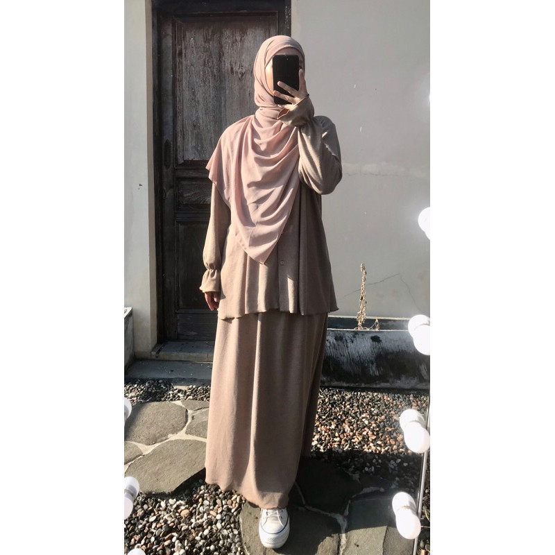 WADAindashopDELA SET ROK KNIT PREMIUM /SET MUSLIM KNIT/SETELAN KNIT PREMIUM