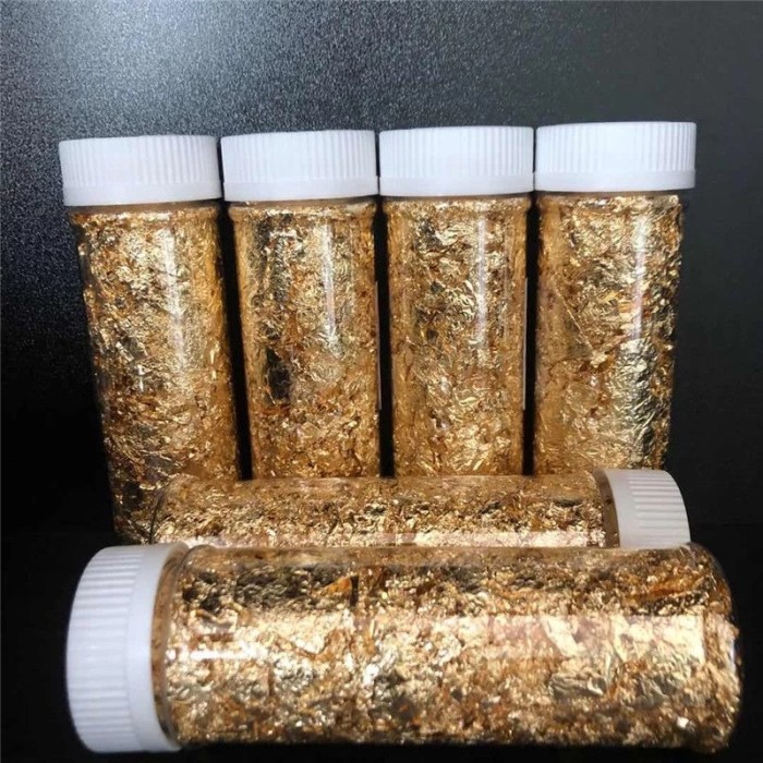 

Promo [Bahan Makanan] FG-001 Gold Foil Leaf Paper / Lembaran Kertas Emas / Gold Flakes / Daun Taburan Emas - 2 gram
