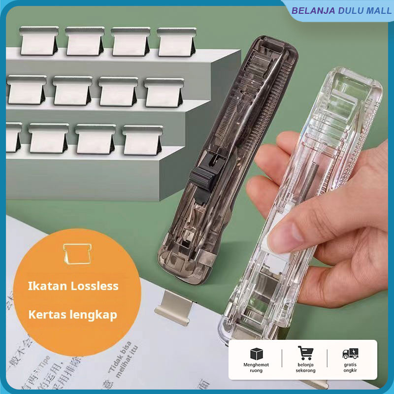 

Stapler tanpa jejak, artefak pengikat kecil, alat tulis siswa, stapler mini, ukuran kecil, tanpa paku, klip dorong