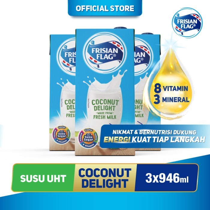 

Frisian Flag Purefarm Susu UHT Coconut Delight 946ml [3 pcs]