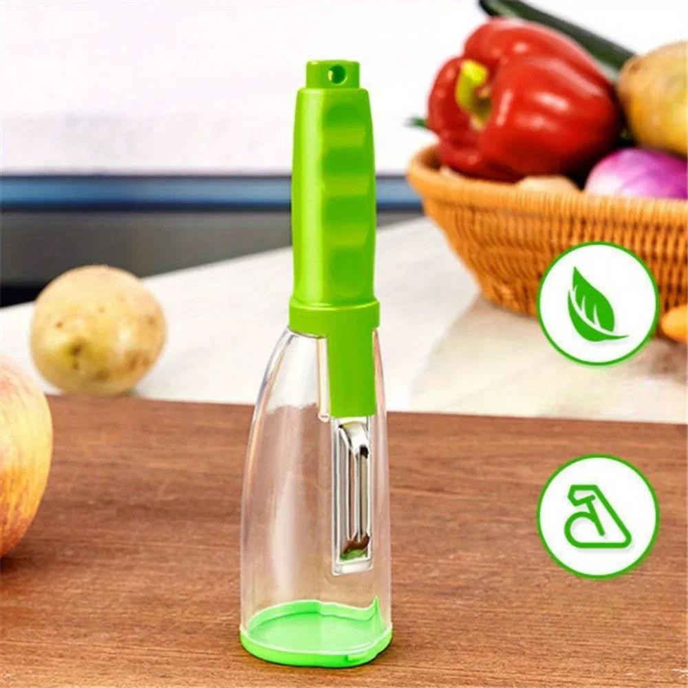 

1PC Paring Knife Melon Fruit Planer Stainless Steel Scraper Multi-purpose Peeling Knife with Box Storage Peeler Kitchen Items