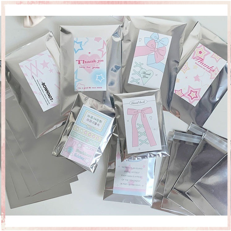 

Silver Sealing Bag Pattern Toploader Packaging Bag Kantong Kemasan