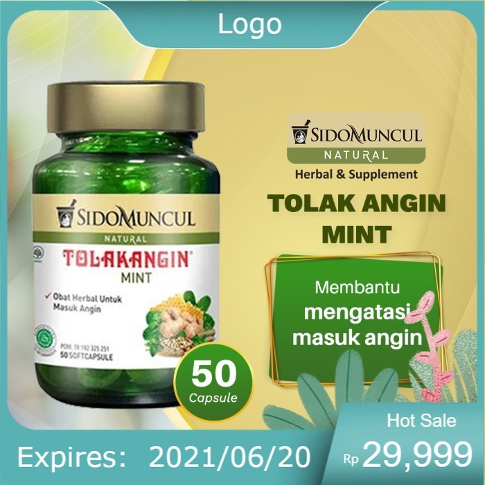 

Sido Muncul Natural Tolak Angin Mint Soft Capsule 50'k