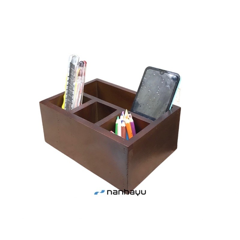 

ARFSHOP Nanhayu Pena - Tempat Pensil Dan Pulpen Kayu Minimalis Warna Walnut