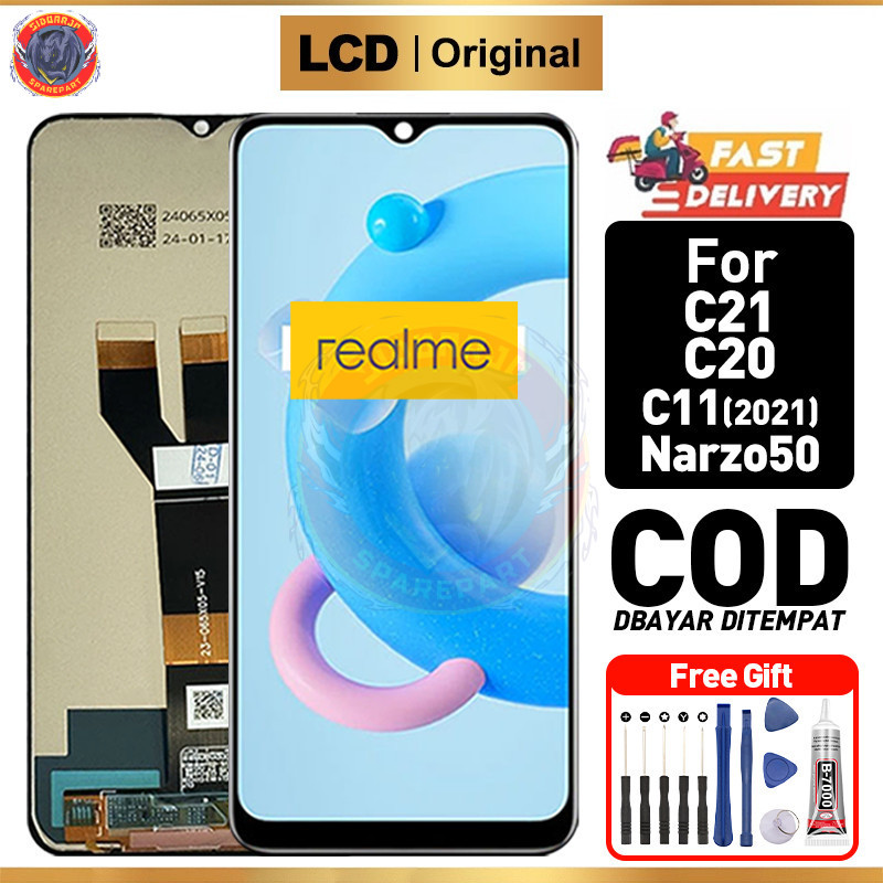 LCD Realme C21 C20 Realme C11 2021 NARZO 50i Original Fullset touchscreen Asli Ori Compatible For Gl