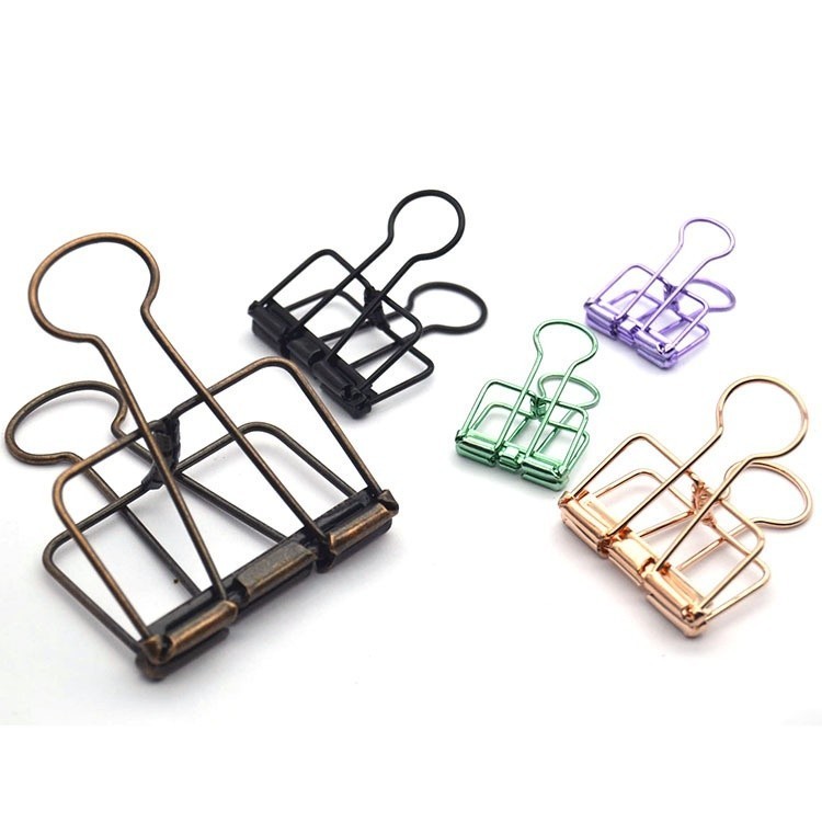 

TTT Paper Clip Besi Warna-Warni Klip Penjepit Buku Bahan Metal Penjepit Kertas Binder Clips Large Medium Small Office Study