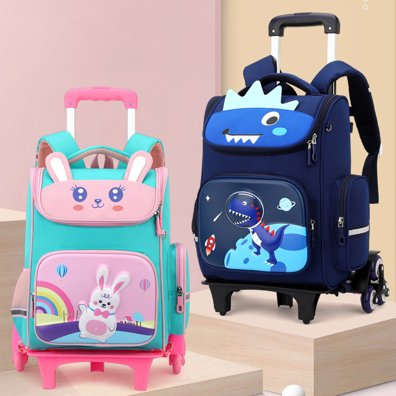 Kids Trolley Backpack For Girls Primary School Rolling Backpack for Boys School bag with Wheels Scho