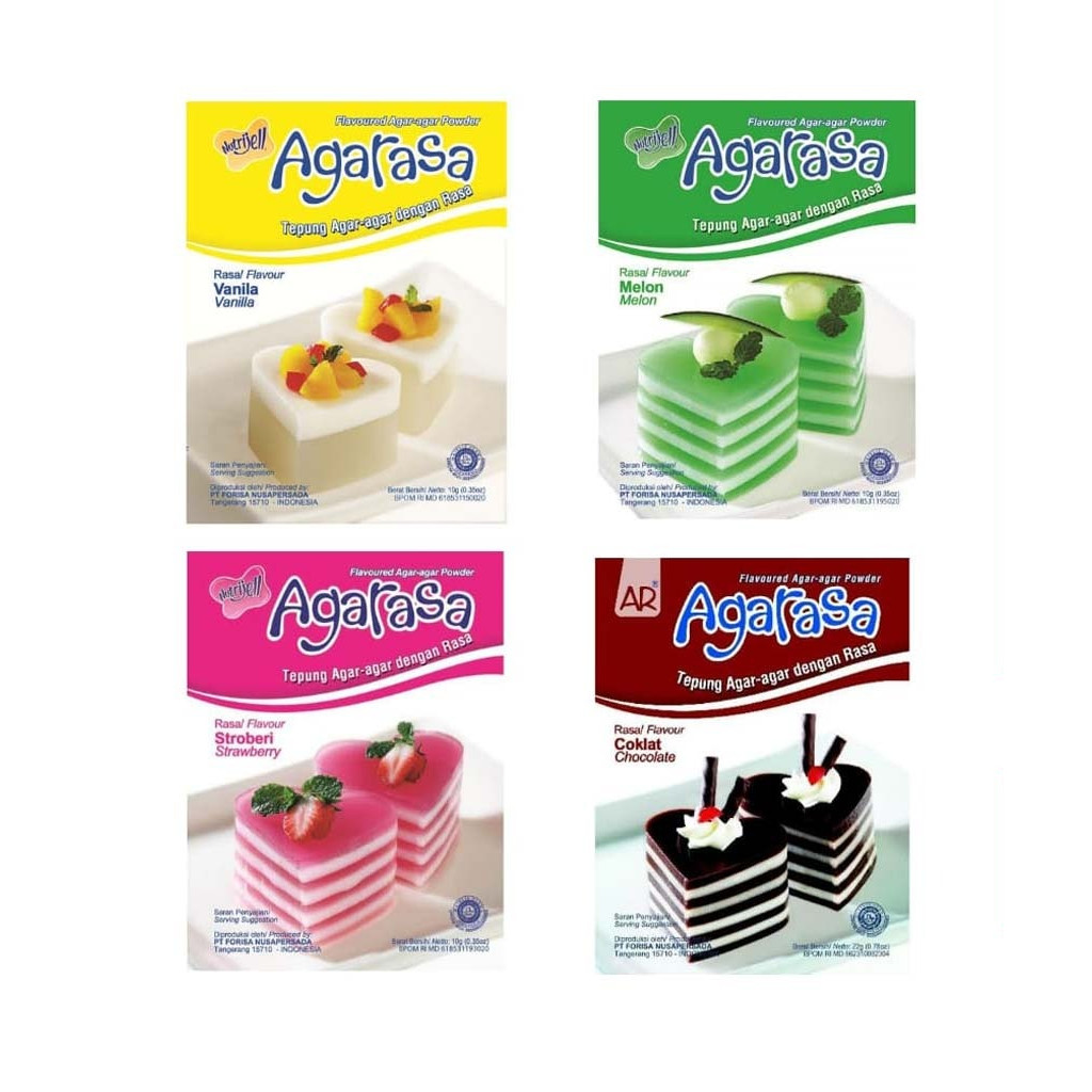 

Nutrijell Agarasa Agar Agar Cokelat Vanila Melon Stroberi