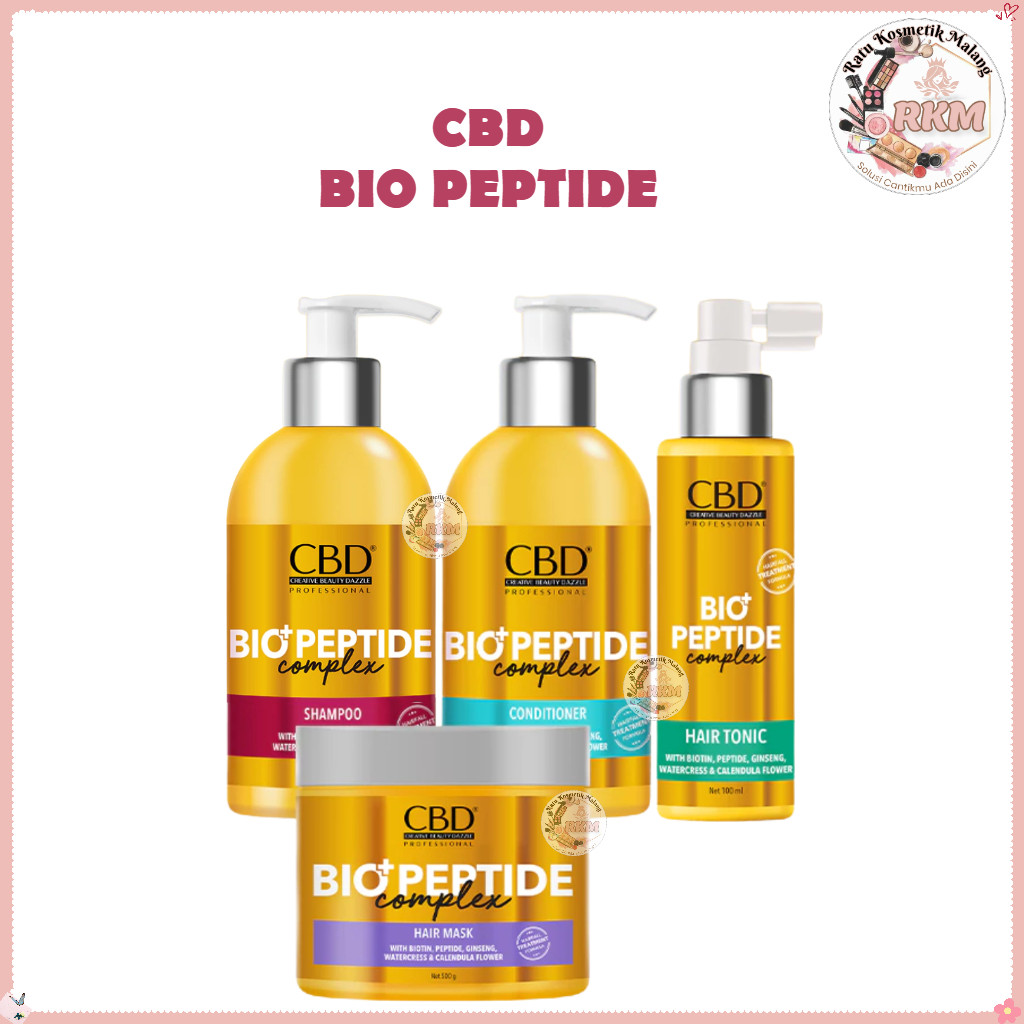 CBD Professional Hair Treatment Bio Peptide Hairfall | Shampoo Conditioner Mask | Rambut Rontok