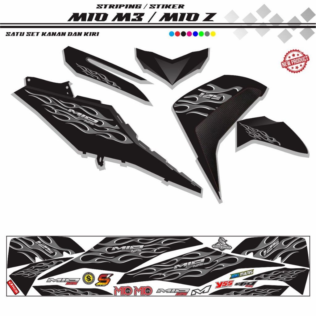 STRIPING MIO M3 / STIKER MIO Z POLET MOTIF STIKER STRIPING MIO M3 VARIASI MIO M3