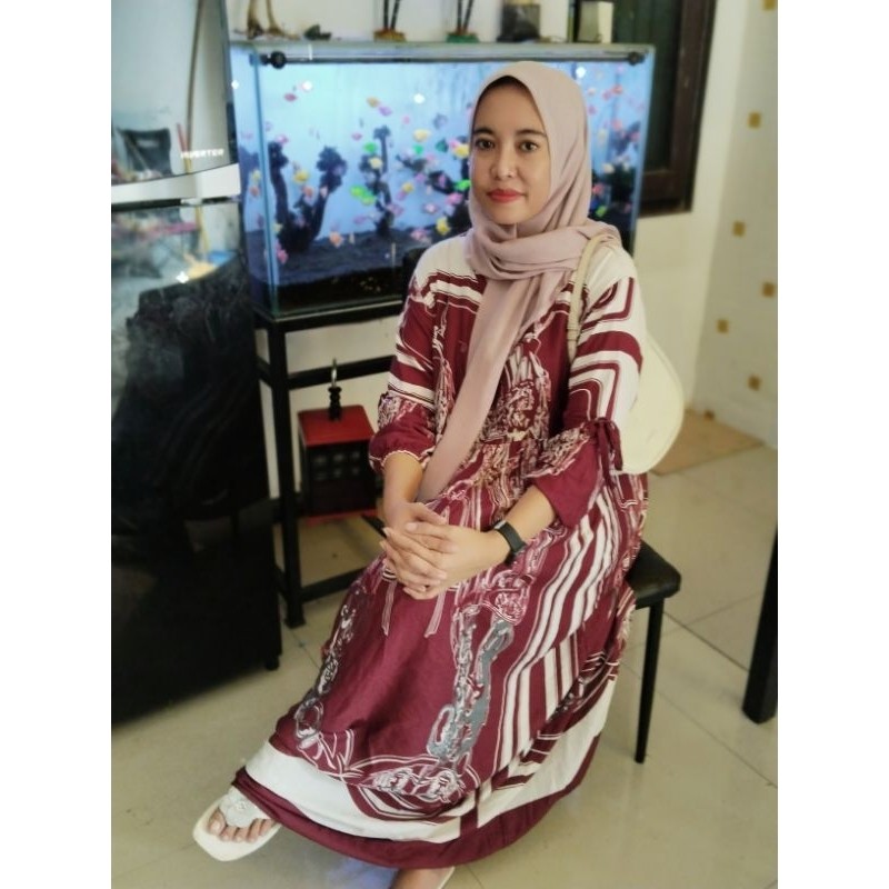 dress gamis anjani rayon premium gamis