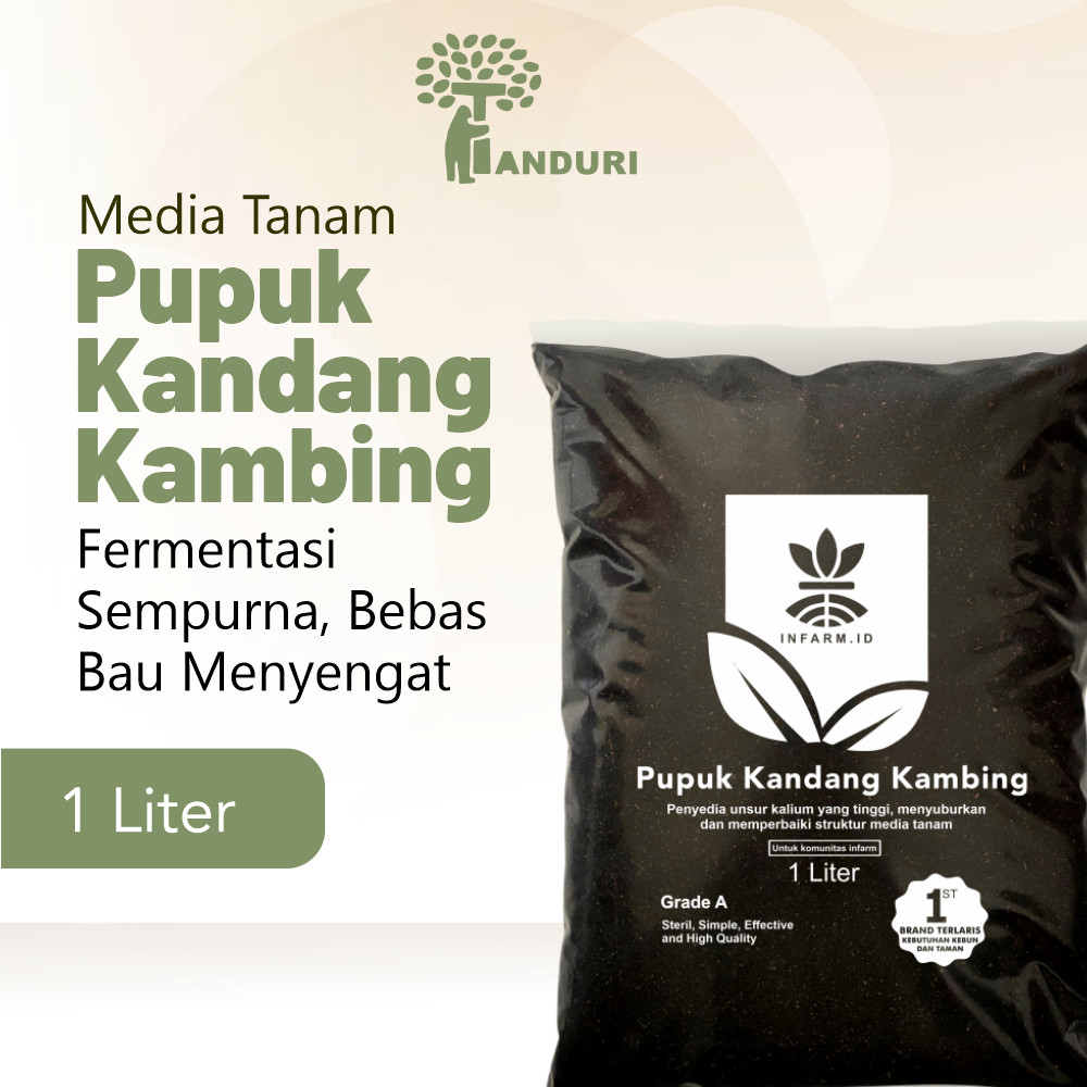 TANDURI - Pupuk Kandang Kohe Kambing Organik 1L, Pupuk Kohe Kambing 1 Liter Kualitas Super Pupuk Kam