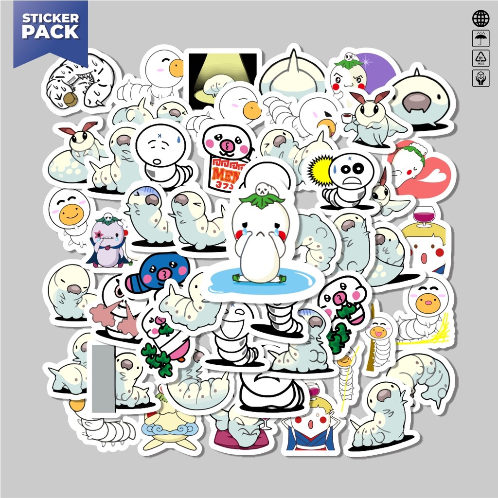 

[100PCS]Stiker Pack Hewan Ulat Sutera Aesthetic Vinyl Anti Air Dekorasi Sticker Laptop Buku Journal Koper Helm Casing HP Gitar Helm Skateboard