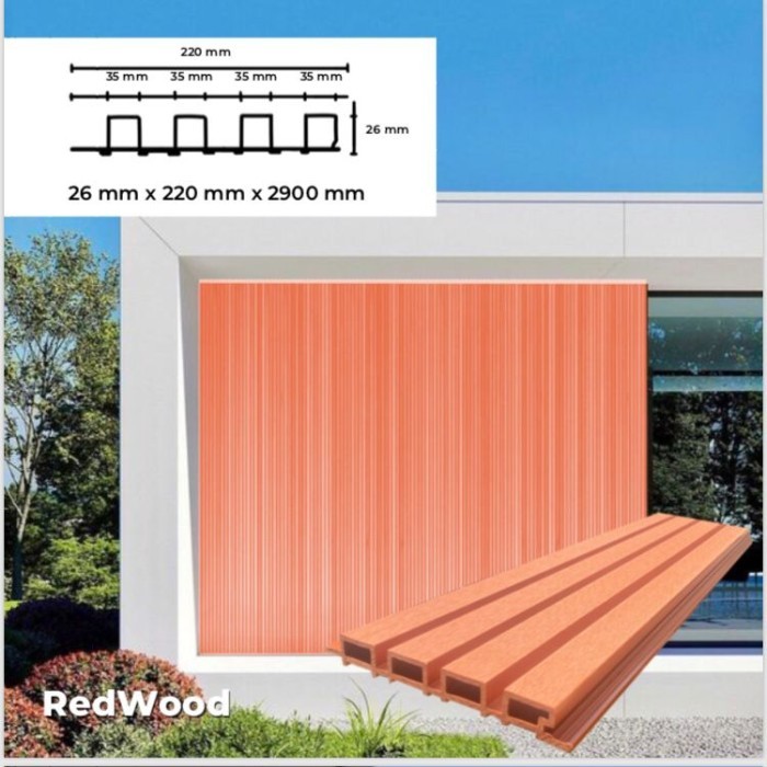 Wpc Outdoor Wallpanel dinding luar - sempel 10cm