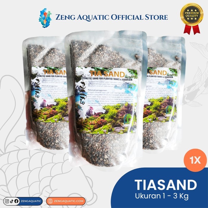 Tia Sand Aquascape 1Kg - Pasir Halus Aquarium Premium - Substrate Kosmetik - Gravel Aquascape Esteti