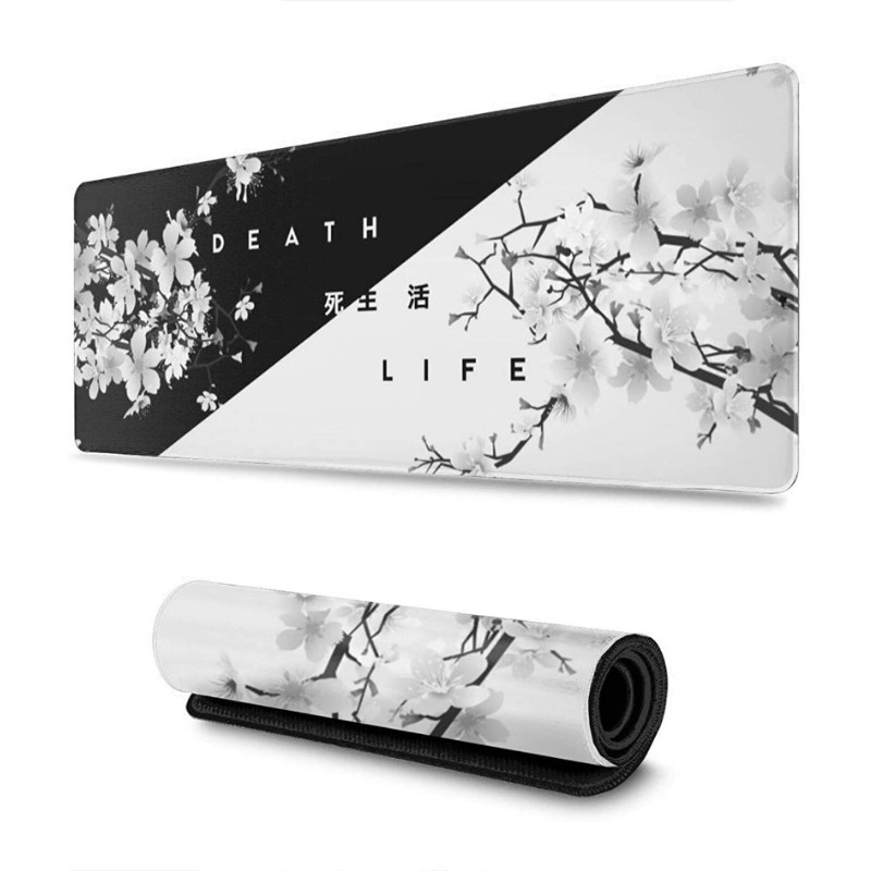 

Black and White Cherry Blossom Mousepad Custom Home Computer Keyboard Pad Desk Mat Laptop Soft Anti-slip Table Mat XXL Mouse pad