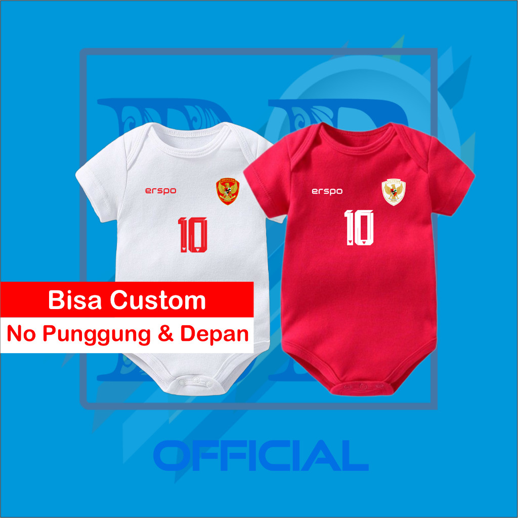 Baju bayi jumper baby BAND TIMNAS INDONESIA 2024 - JERSEY BAYI CUSTOM PSSI TIMNAS kaos bayi laki-lak