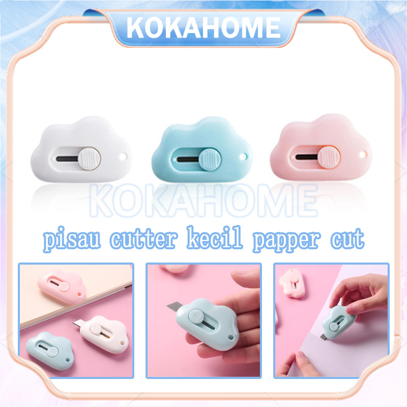 

pisau cutter kecil papper cut / cutter portable mini cutter lucu / cloud shape sliding knife kecil lucu cuter