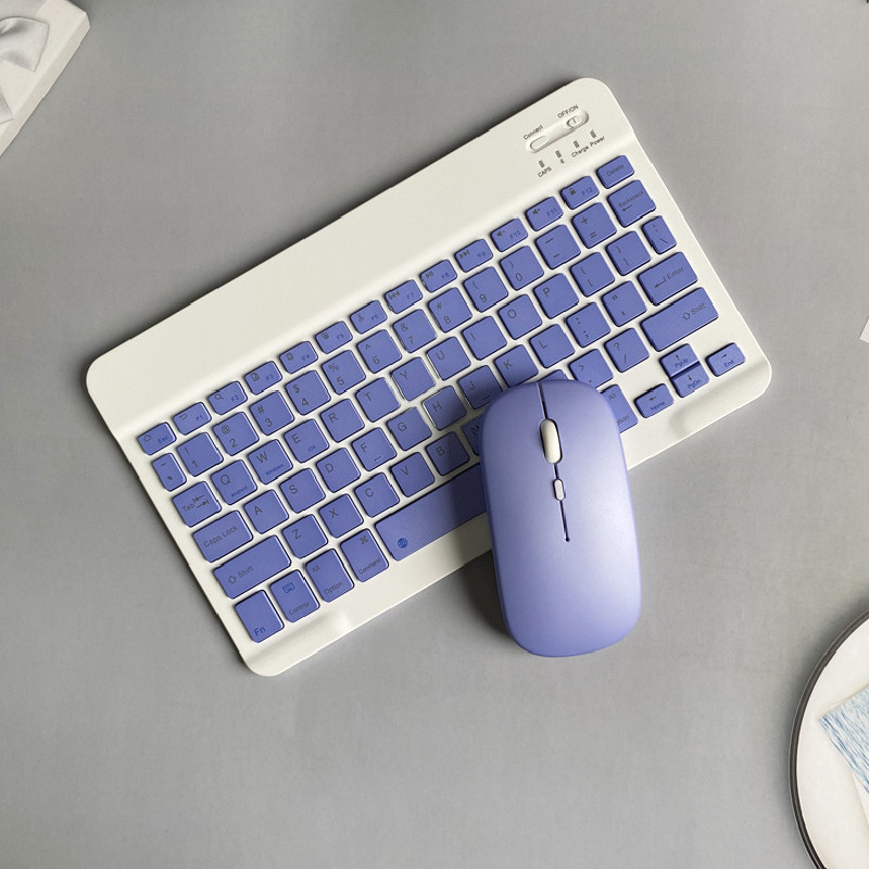 

Promotion Rechargeable Tablet Wireless Bluetooth Keyboard Mouse Set Combos For Laptop Phone iPad iOS Android Windows Purple