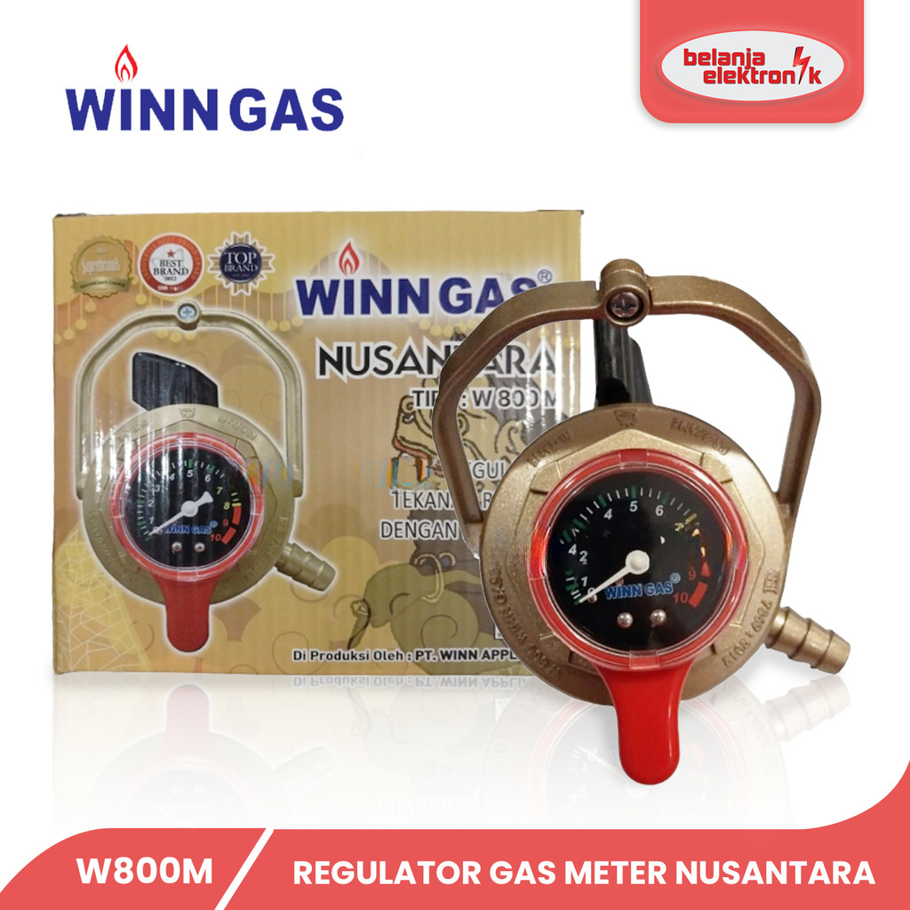 REGULATOR METER GAS LPG TEKANAN RENDAH WINN GAS W800M / W-800 M KEPALA GAS 3 KG / 12 KG NUSANTARA / 