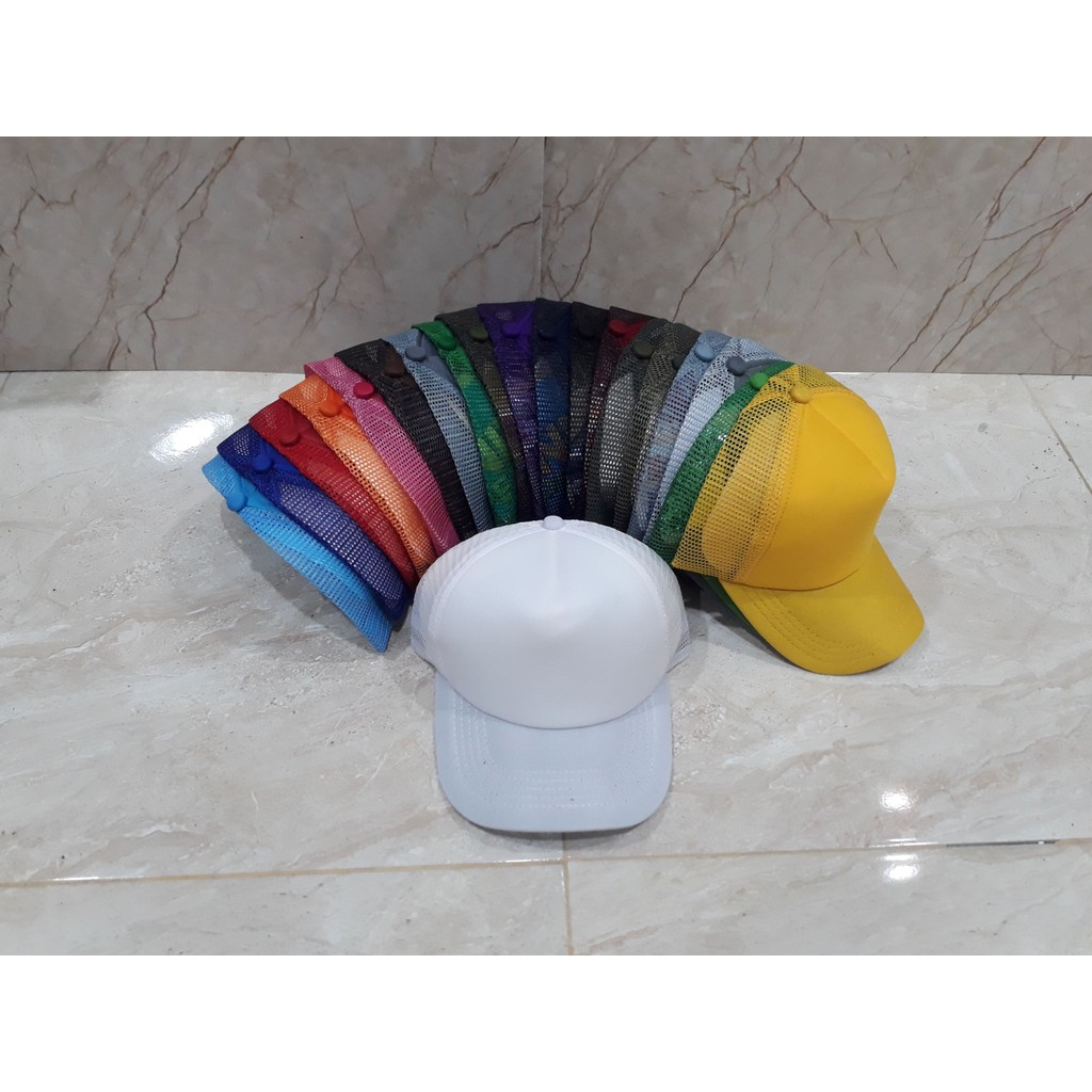 TOPI JARING TRUCKER BASEBALL CAP POLOS PRIA WANITA DEWASA BISBOL CEWEK DISTRO COWOK LAKI LAKI WARNA 