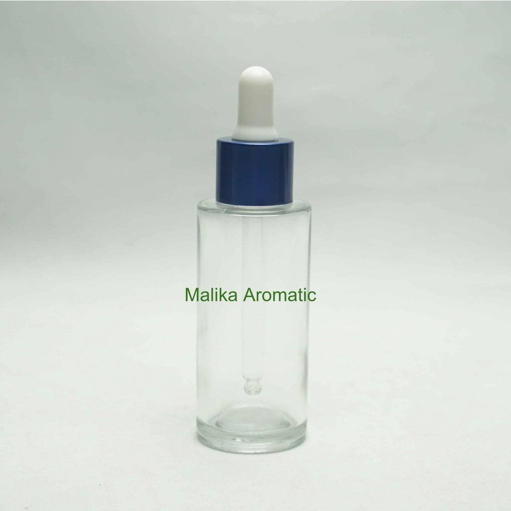 Serum 50 ml RF Clear Original Pipet Biru Chrome / Botol Pipet Karet / Botol Serum / Botol Kaca Kosme