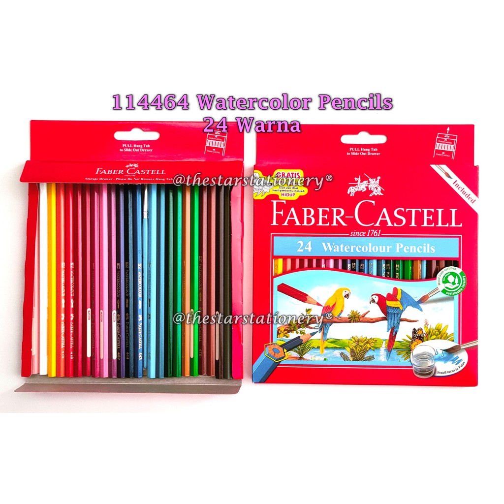 

(1 Set) GROSIR Pensil Warna FABER-CASTELL Watercolor 24W Panjang / Pensil Warna Cat Air Faber 114464