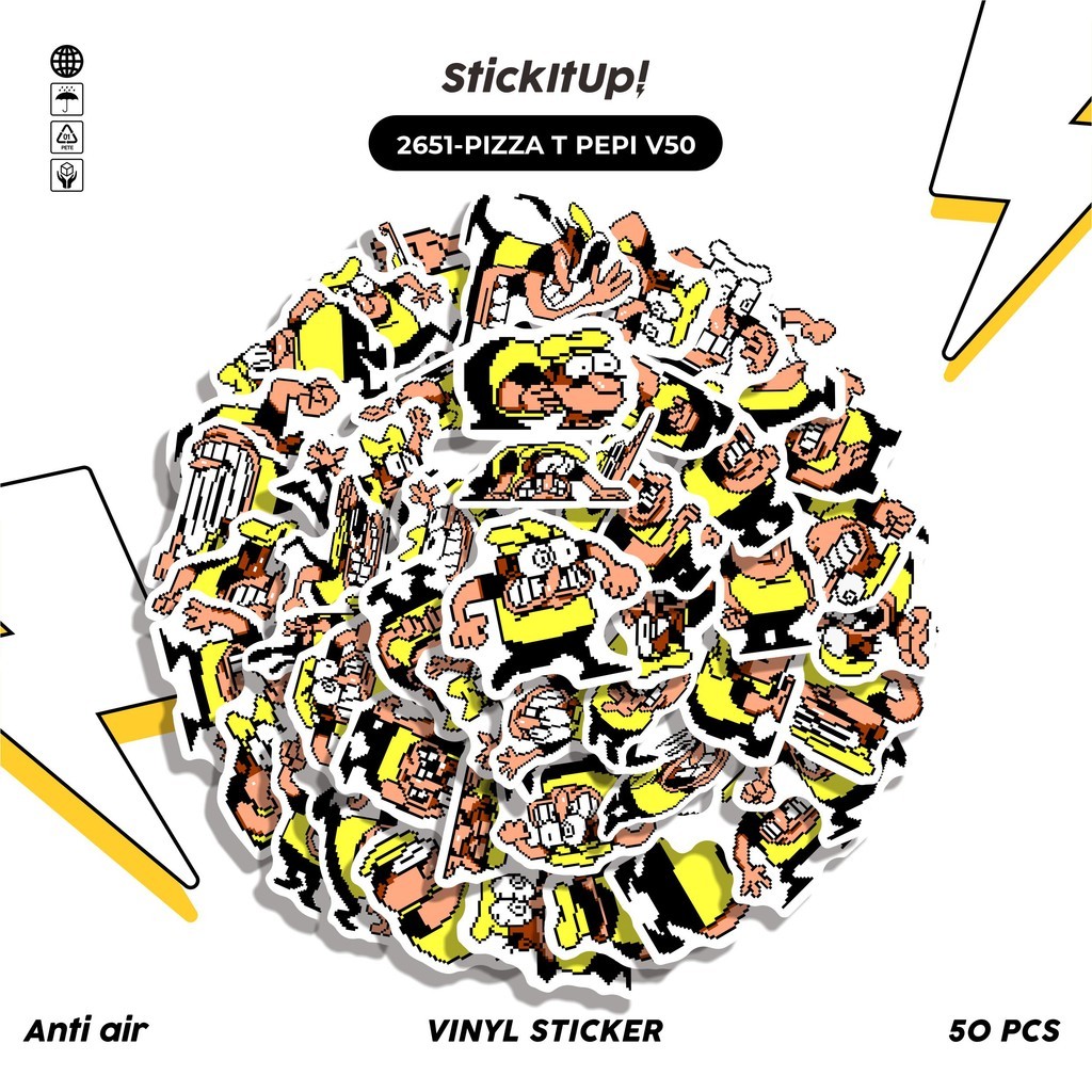 

COD✨ 50 Pcs Stiker PIZZA T PEPI V50 Lucu Anti Air Untuk Dekorasi Notebook Sepeda Skateboard Handphone DIY