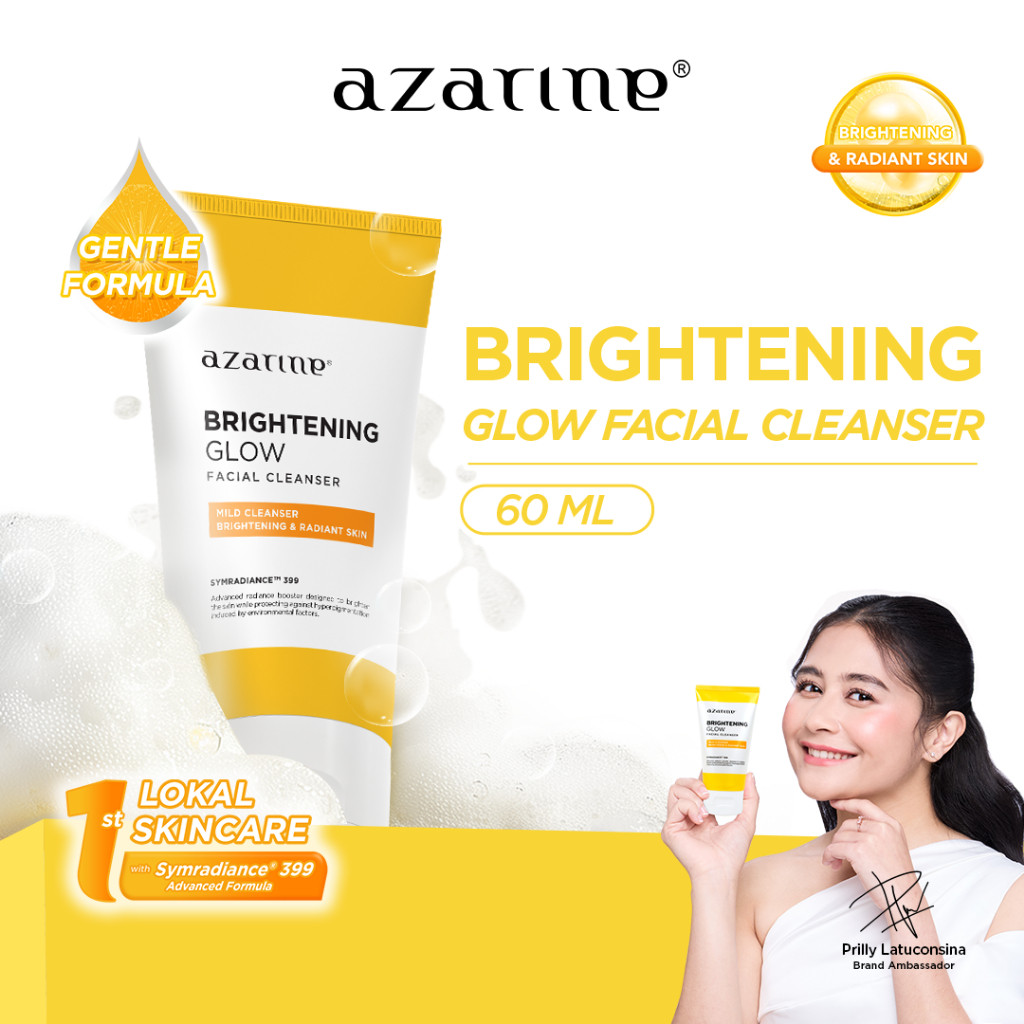 BEAUTYLAND AZARINE BRIGHTENING GLOW FACIAL CLEANSER 60 ML GENTLE FACIAL WASH PEMBERSIH WAJAH SABUN C