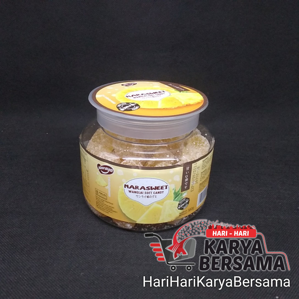 

MAKANAN RINGAN PERMEN LUNAK NARAYA NARASWEET WONGLAI SOFT CANDY RASA NANAS 380GR