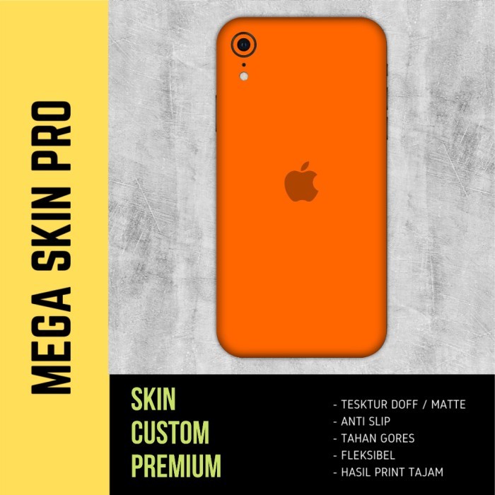 Skin iphone XR Full body - isi 2 buah - orange plain promo
