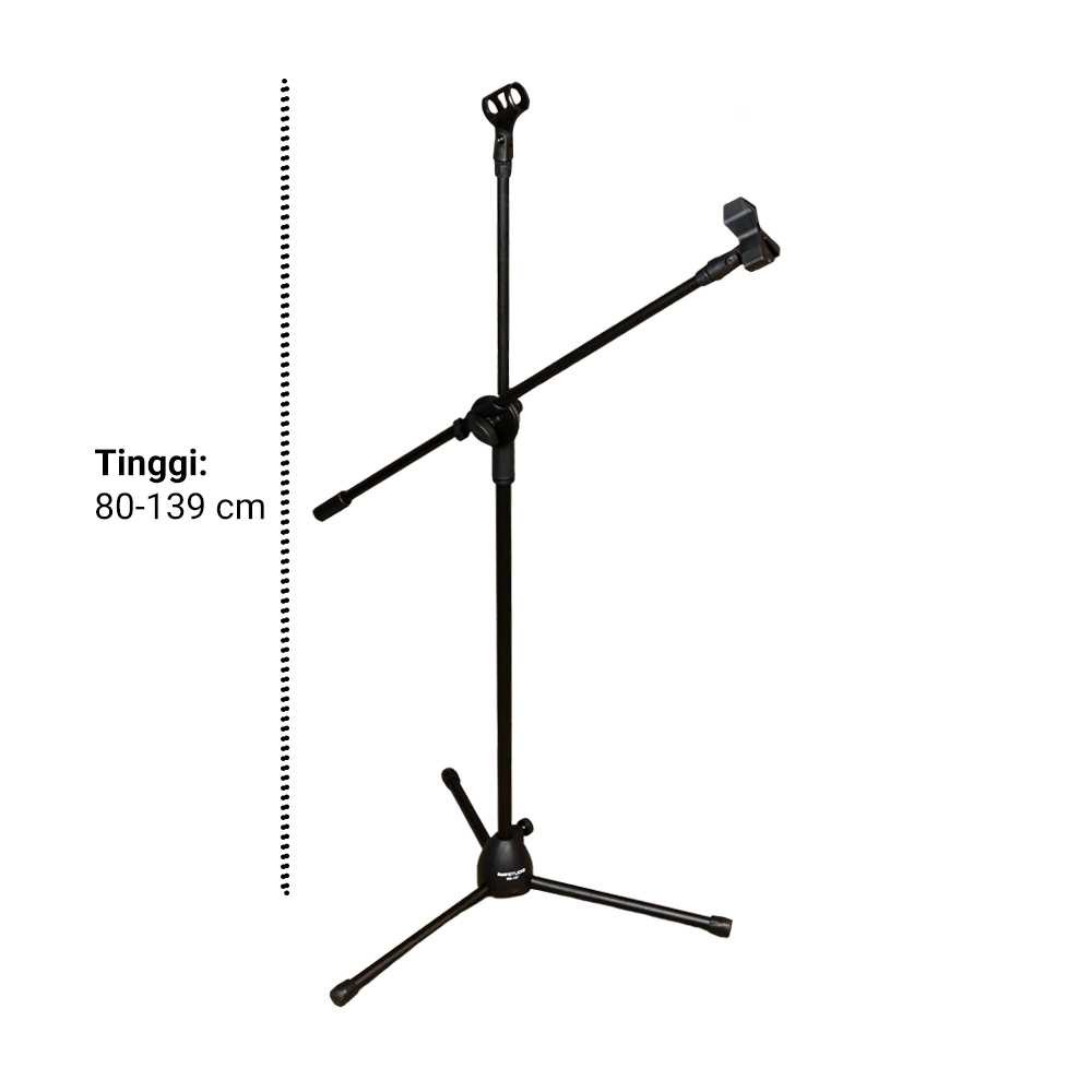 Tripod Holder Mikrofon Panjang / Microphone Stand Tripod Professional Adjustable 2 Holder / Stand Mi