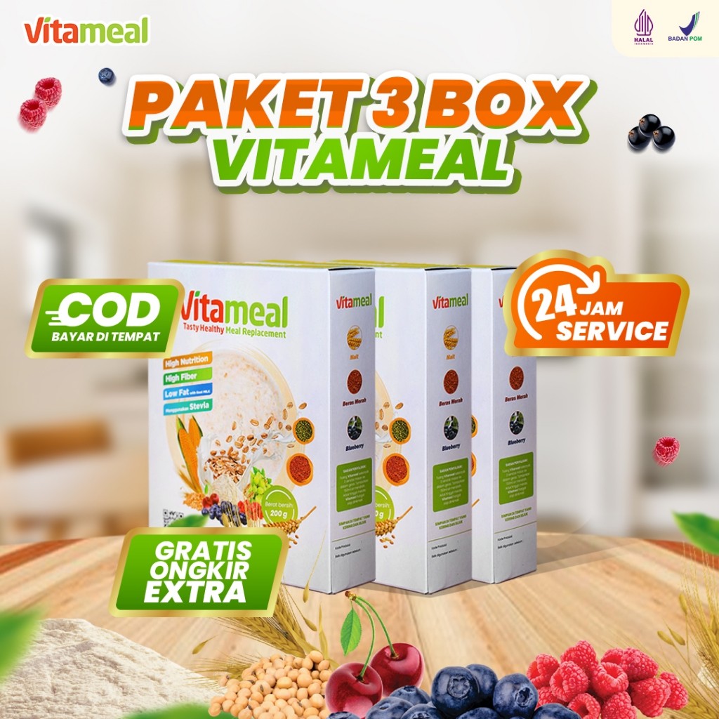 

Harga Terjangkau VITAMEAL 3 Box - Sereal Vitameal Sehat Multigrain Bantu Turunkan Gula Darah Ampuh Cegah Diabetes Kolesterol Kebas Kesemutan Alami Tanpa Efek Samping Vitameal Diabetes Vitameal Sereal Vitameal Multigrain 04