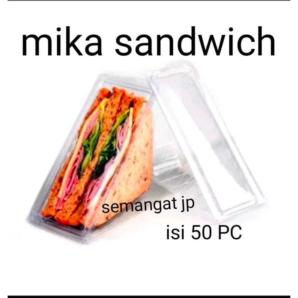 Mika Sandwich Segitiga Isi 50pcs tray mika roti tawar segitiga
