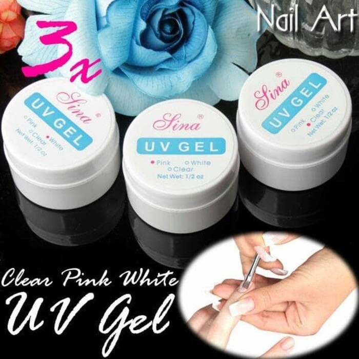 Sina Lina uv gel warna clear gel builder - WHITE