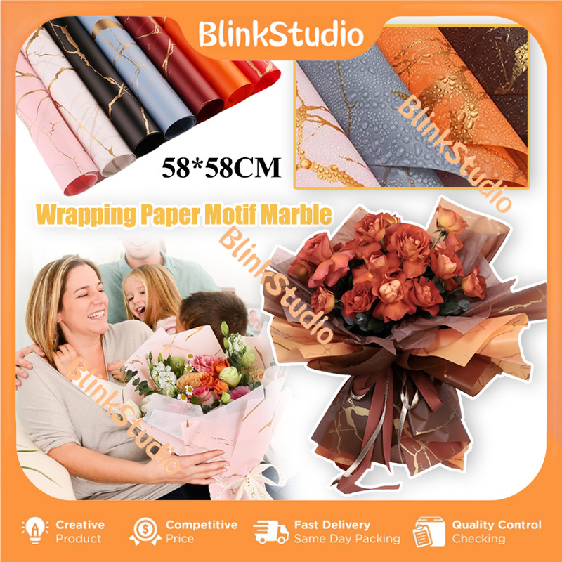 

Flower Wrapping Paper Florist/20 LEMBAR Kertas Buket Gold Marble
