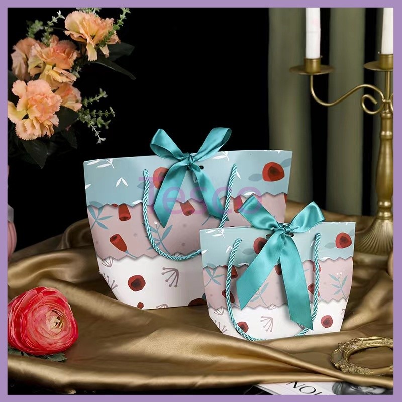 

Tesco Tas Kado/Kantong Kertas/Tas Kado Liburan/Tas Kado Ulang Tahun Kantong Kertas (dengan Pita)