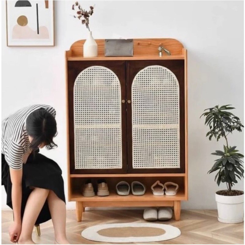 LEMARI SEPATU JATI / RAK SEPATU KAYU JATI / LEMARI SEPATU SANDAL